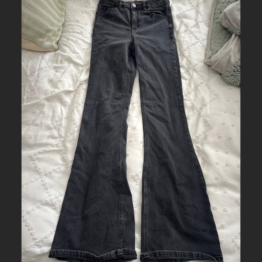 Garage Denim High Rise Flare Black